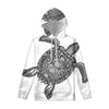 Zentangle Sea Turtle Print Pullover Hoodie