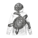 Zentangle Sea Turtle Print Pullover Hoodie