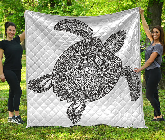 Zentangle Sea Turtle Print Quilt