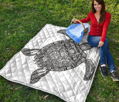 Zentangle Sea Turtle Print Quilt