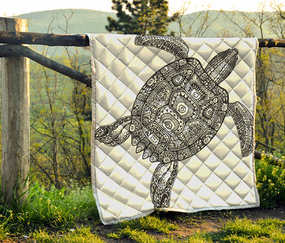 Zentangle Sea Turtle Print Quilt