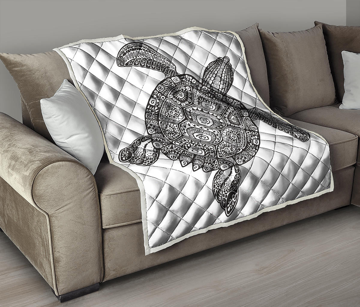Zentangle Sea Turtle Print Quilt