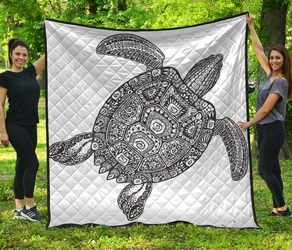 Zentangle Sea Turtle Print Quilt