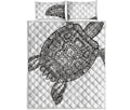 Zentangle Sea Turtle Print Quilt Bed Set