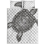 Zentangle Sea Turtle Print Quilt Bed Set