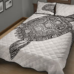 Zentangle Sea Turtle Print Quilt Bed Set