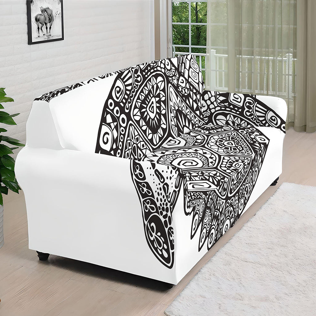 Zentangle Sea Turtle Print Sofa Cover