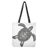 Zentangle Sea Turtle Print Tote Bag