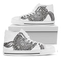 Zentangle Sea Turtle Print White High Top Sneakers