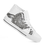 Zentangle Sea Turtle Print White High Top Shoes