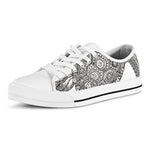 Zentangle Sea Turtle Print White Low Top Shoes