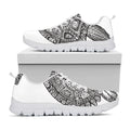 Zentangle Sea Turtle Print White Running Shoes