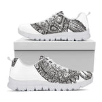 Zentangle Sea Turtle Print White Sneakers