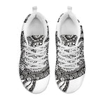 Zentangle Sea Turtle Print White Sneakers