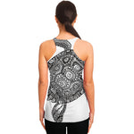 Zentangle Sea Turtle Print Women's Racerback Tank Top