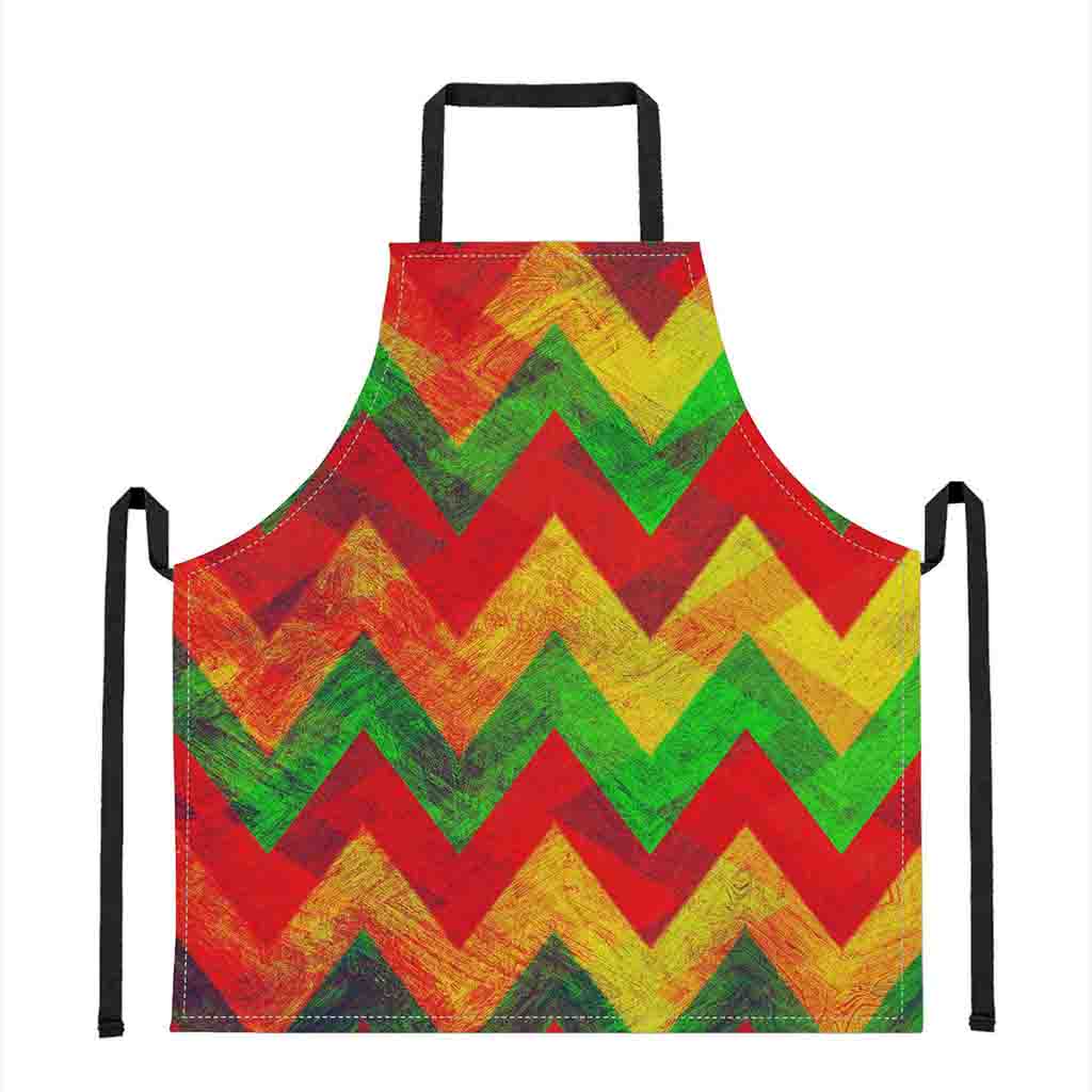 Zig Zag Reggae Pattern Print Apron