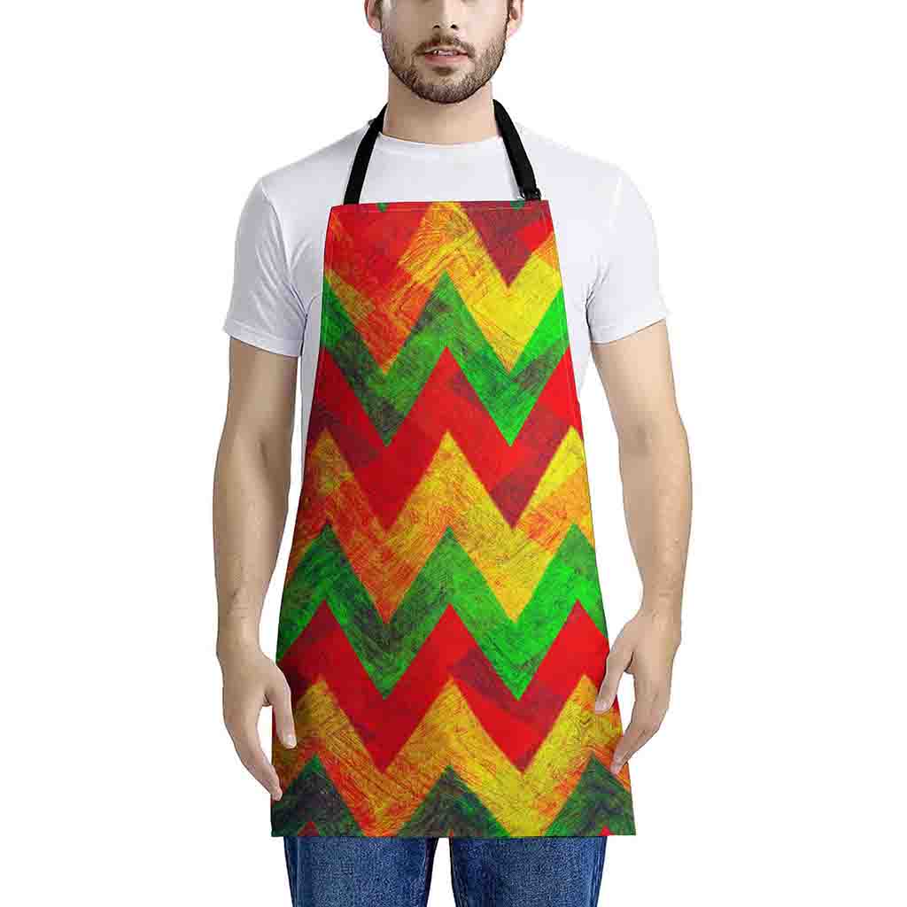 Zig Zag Reggae Pattern Print Apron