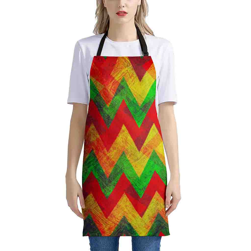 Zig Zag Reggae Pattern Print Apron