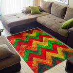 Zig Zag Reggae Pattern Print Area Rug GearFrost