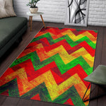 Zig Zag Reggae Pattern Print Area Rug GearFrost