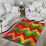 Zig Zag Reggae Pattern Print Area Rug GearFrost