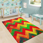 Zig Zag Reggae Pattern Print Area Rug GearFrost