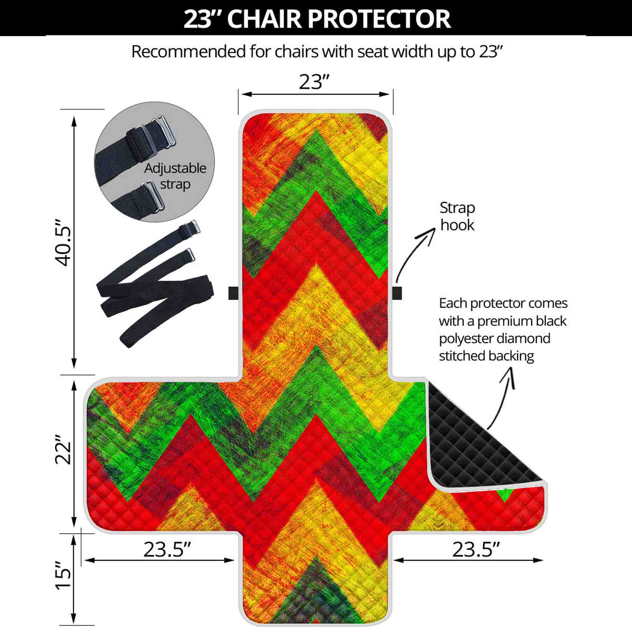 Zig Zag Reggae Pattern Print Armchair Protector