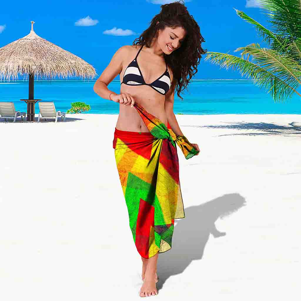 Zig Zag Reggae Pattern Print Beach Sarong Wrap