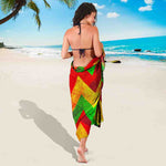 Zig Zag Reggae Pattern Print Beach Sarong Wrap