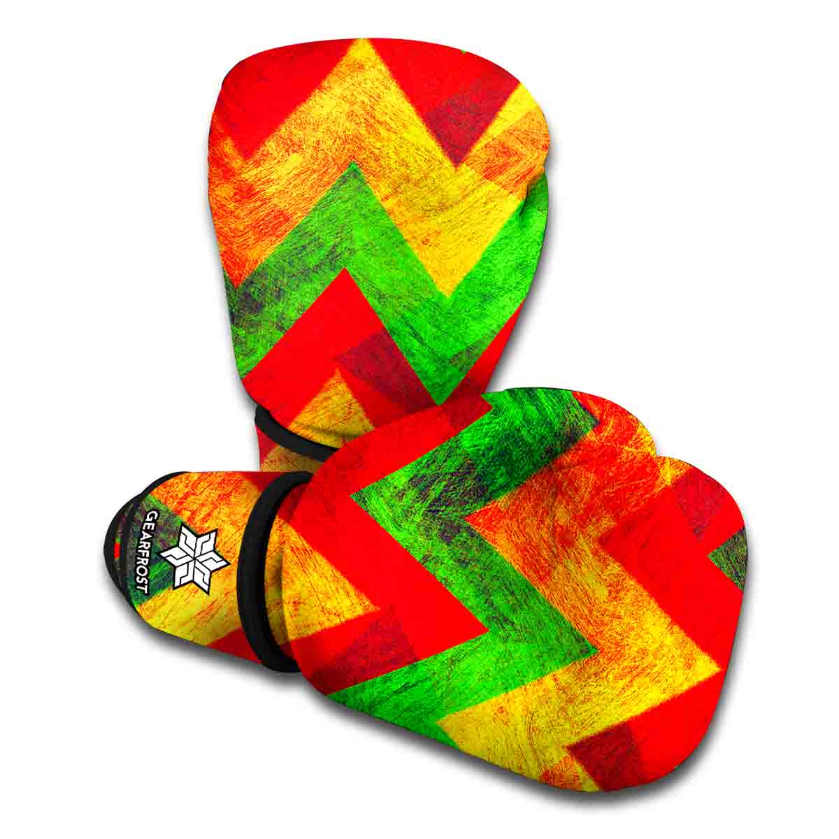 Zig Zag Reggae Pattern Print Boxing Gloves