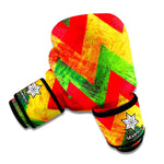 Zig Zag Reggae Pattern Print Boxing Gloves