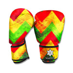 Zig Zag Reggae Pattern Print Boxing Gloves