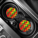 Zig Zag Reggae Pattern Print Car Coasters