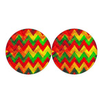 Zig Zag Reggae Pattern Print Car Coasters