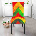 Zig Zag Reggae Pattern Print Dining Chair Slipcover