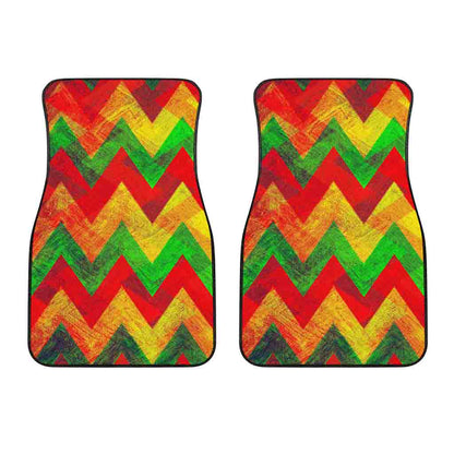 Zig Zag Reggae Pattern Print Front Car Floor Mats