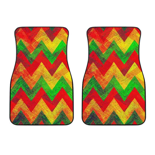 Zig Zag Reggae Pattern Print Front Car Floor Mats
