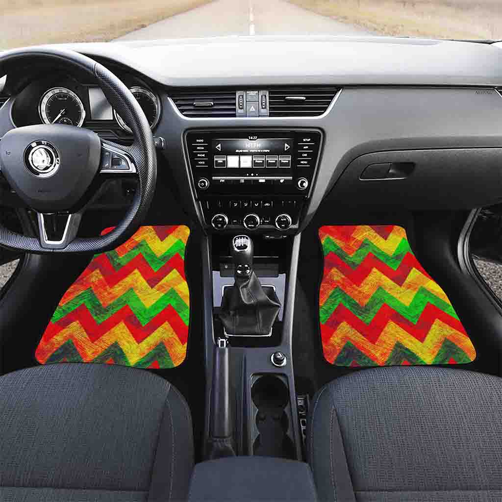 Zig Zag Reggae Pattern Print Front Car Floor Mats
