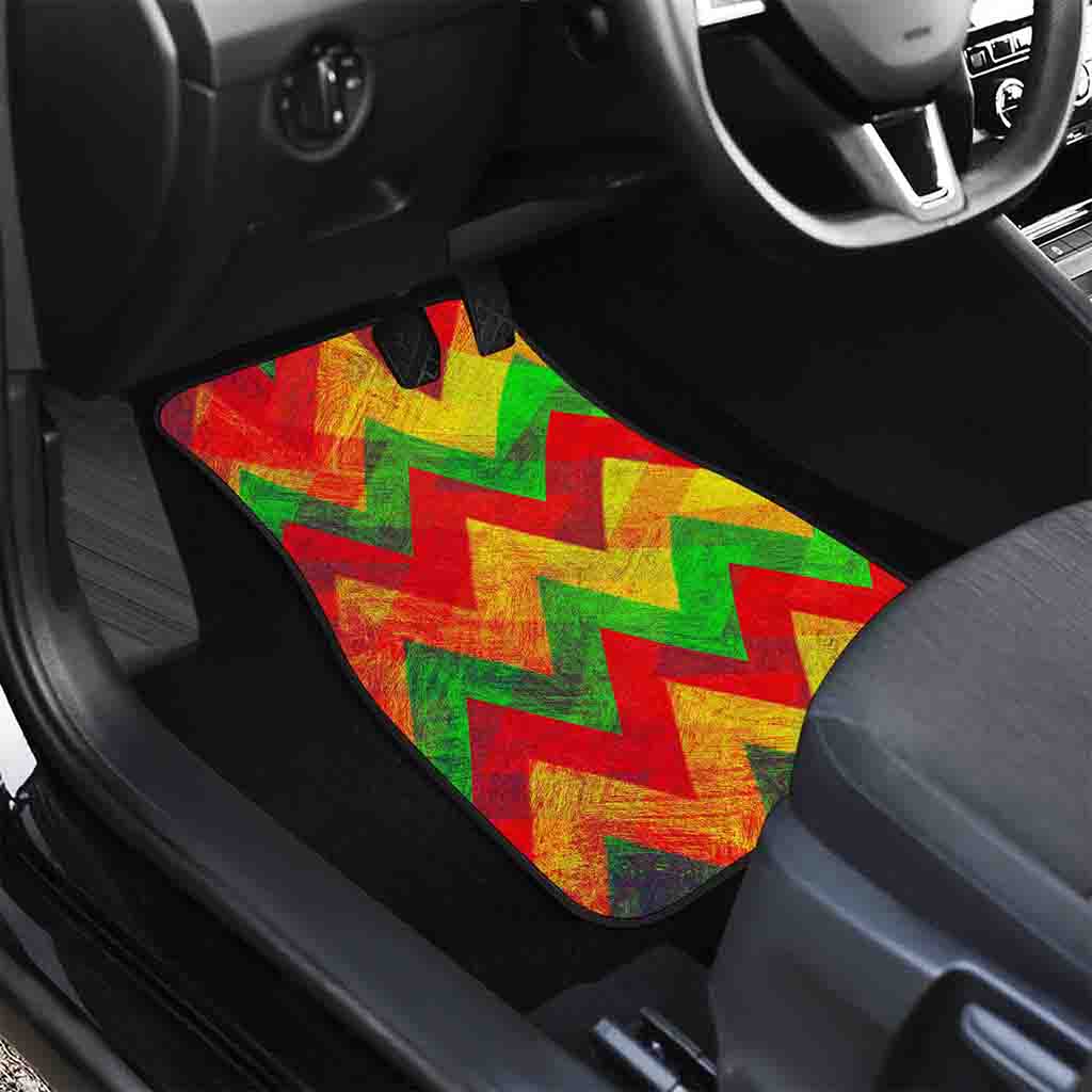 Zig Zag Reggae Pattern Print Front Car Floor Mats