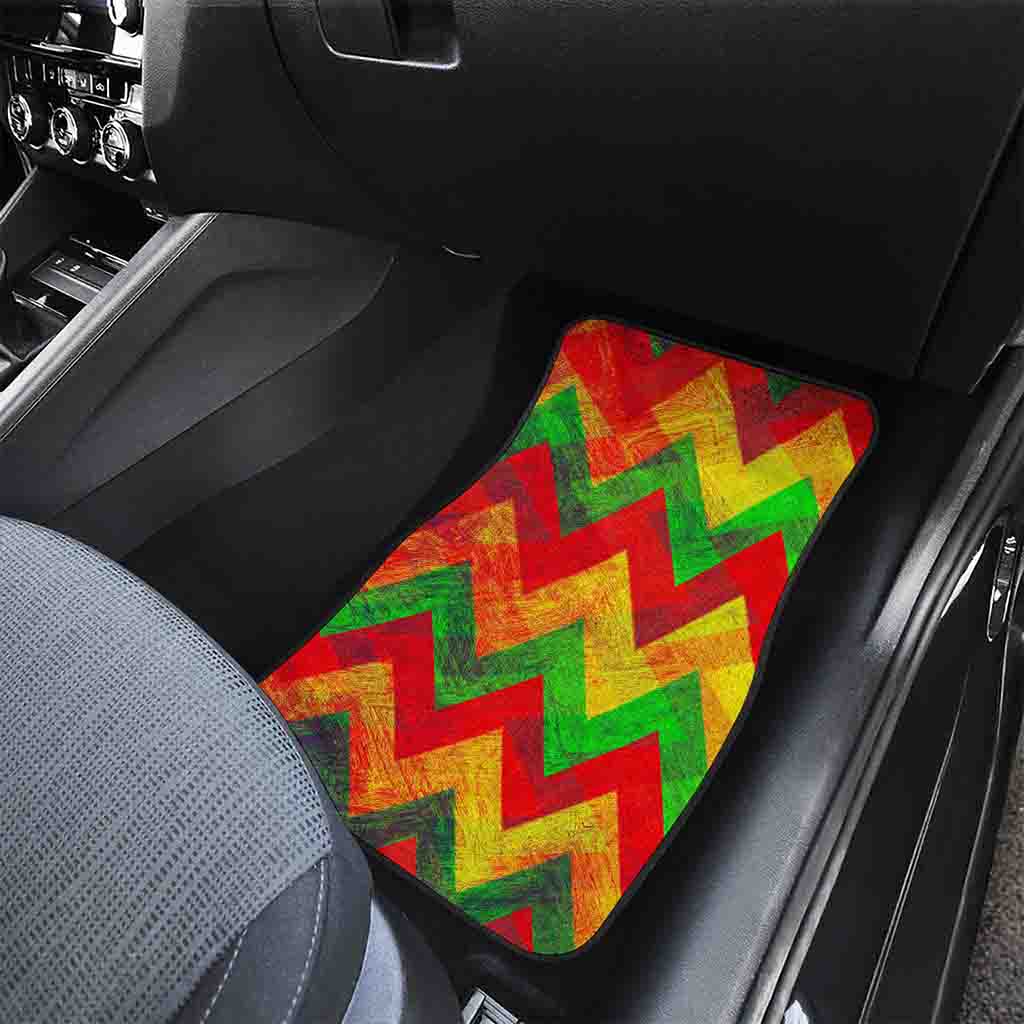 Zig Zag Reggae Pattern Print Front Car Floor Mats