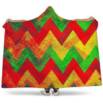 Zig Zag Reggae Pattern Print Hooded Blanket