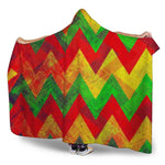 Zig Zag Reggae Pattern Print Hooded Blanket