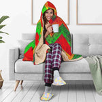 Zig Zag Reggae Pattern Print Hooded Blanket