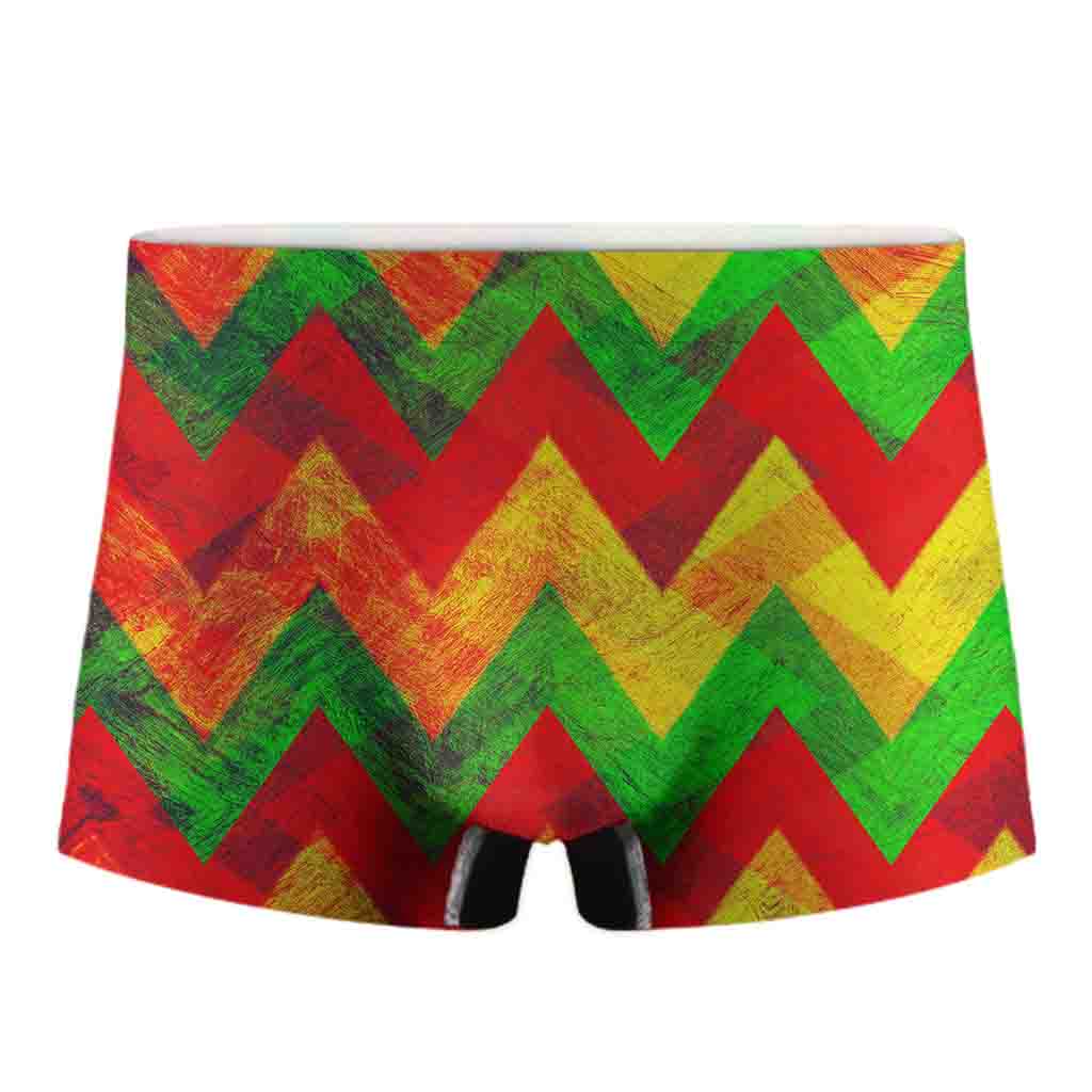 Zig Zag Reggae Pattern Print Men's Boxer Briefs