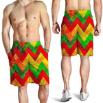 Zig Zag Reggae Pattern Print Men's Shorts