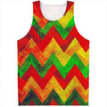 Zig Zag Reggae Pattern Print Men's Tank Top