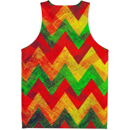 Zig Zag Reggae Pattern Print Men's Tank Top