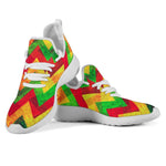 Zig Zag Reggae Pattern Print Mesh Knit Shoes GearFrost