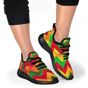 Zig Zag Reggae Pattern Print Mesh Knit Shoes GearFrost