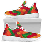 Zig Zag Reggae Pattern Print Mesh Knit Shoes GearFrost